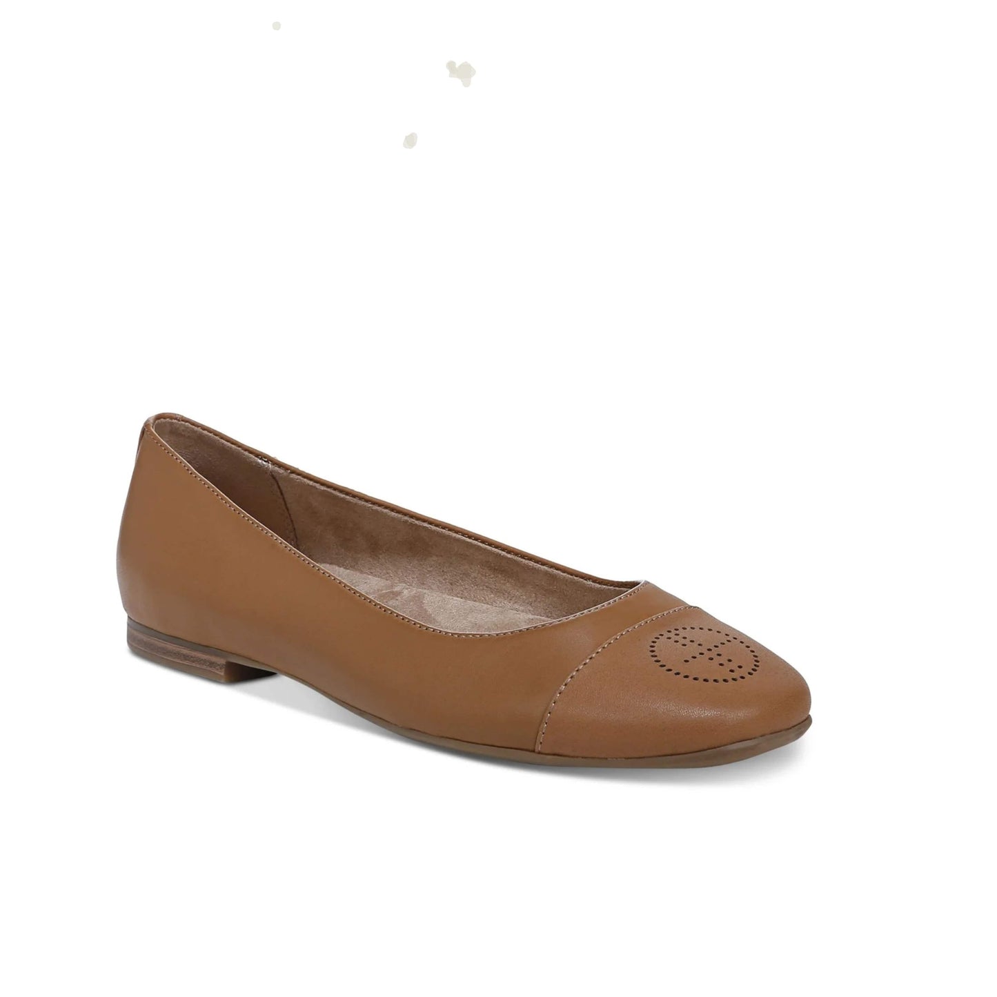 GIANI BERNINI Womens Shoes 37.5 / Brown GIANI BERNINI -   Perforated Cushioned Square Toe Slip on Leather Flats Shoes