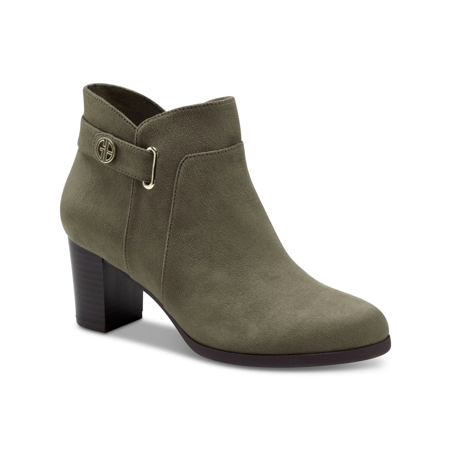 GIANI BERNINI Womens Shoes 37.5 / Green GIANI BERNINI -  Round Toe Block Heel Zip-up Booties