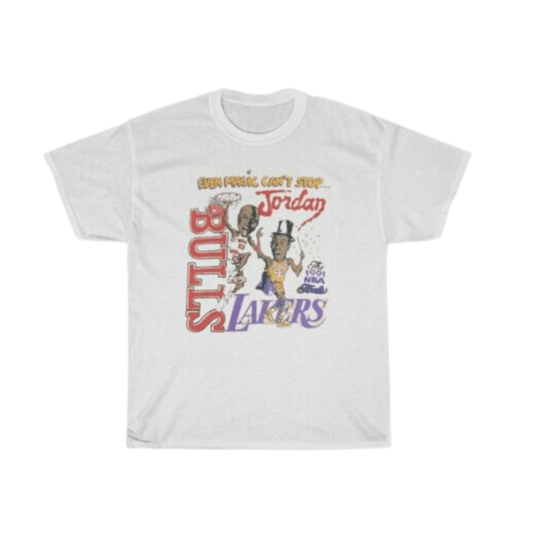 GILDAN Mens Tops S / White GILDAN - 1991 NBA Finals Chicago Bulls Los Angeles Lakers Michael Jordan