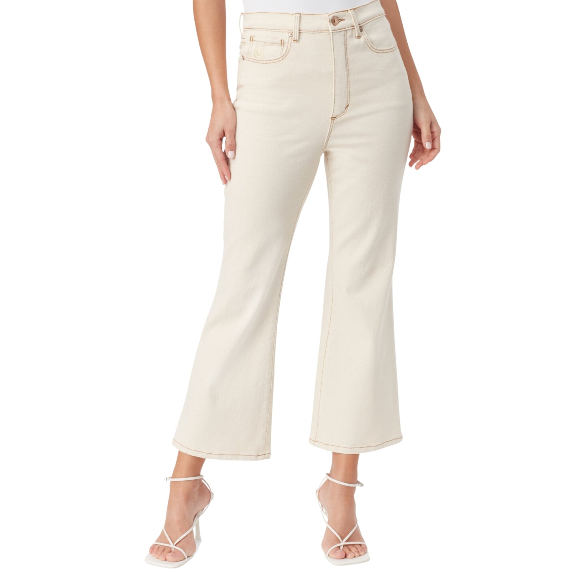 GLORIA VANDERBILT Womens Bottoms M / Beige GLORIA VANDERBILT - Cropped Flared Jeans