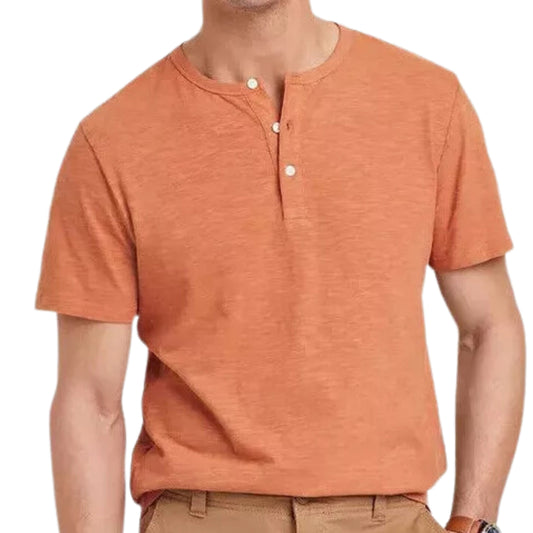 GOODFELLOW & CO Mens Tops S / Coral GOODFELLOW & CO - Short Sleeve Henley T-Shirt