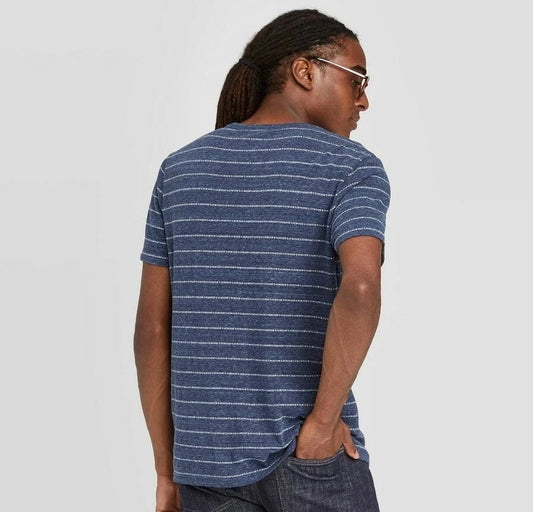 GOODFELLOW & CO Mens Tops S / Multi-Color GOODFELLOW & CO - Standard Fit Novelty Crew Neck Jacquard Tripe T-Shirt