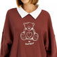 GRAYSON / THREADS Womens Tops XL / Brown GRAYSON / THREADS - Collared Graphic-Print Sweatshirt