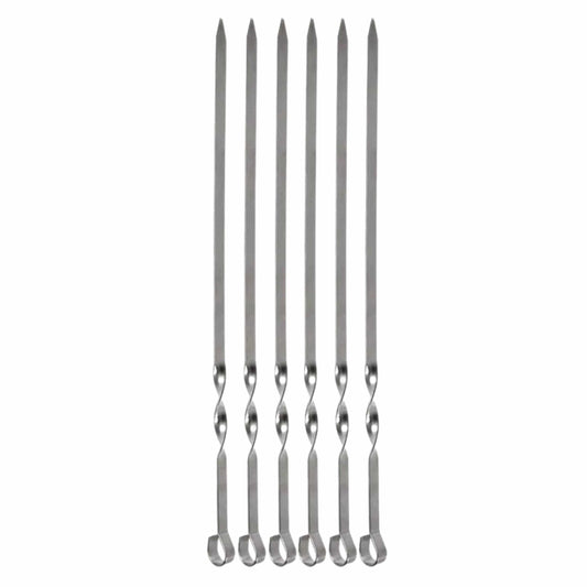 GRILL MEISTER Barbecue & Accessories Silver GRILL MEISTER - 6 PCS BBQ Grill Kabob Stainless Steel