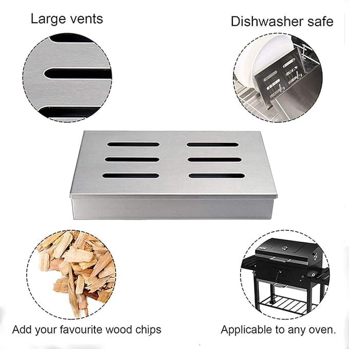 GRILL MEISTER Barbecue & Accessories Silver GRILL MEISTER - Grill Smoker Box