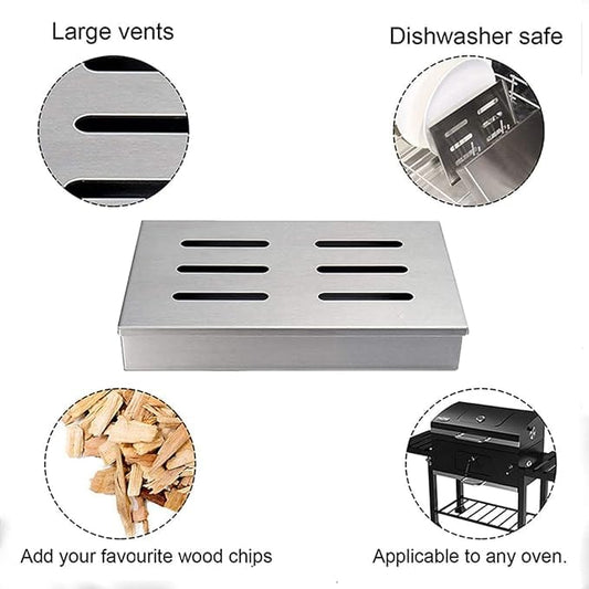 GRILL MEISTER Barbecue & Accessories Silver GRILL MEISTER - Grill Smoker Box