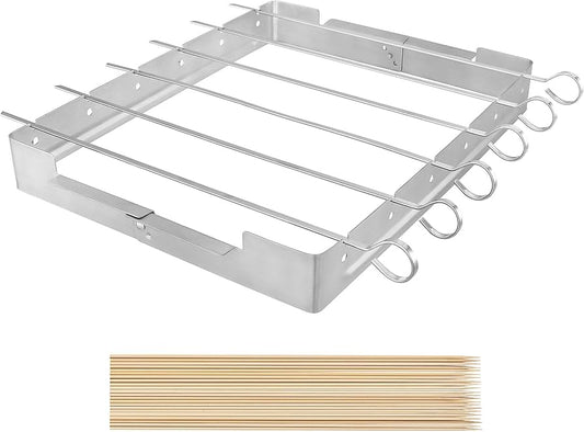 GRILL MEISTER Barbecue & Accessories Silver GRILL MEISTER -  Large Foldable Grill Rack with 6pcs Stainless Steel
