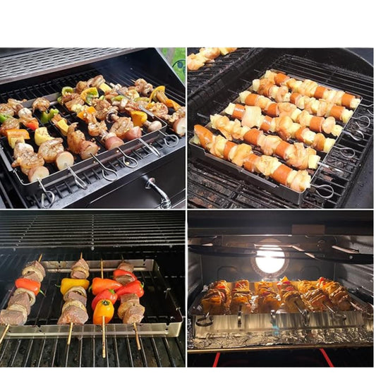 GRILL MEISTER Barbecue & Accessories Silver GRILL MEISTER -  Large Foldable Grill Rack with 6pcs Stainless Steel