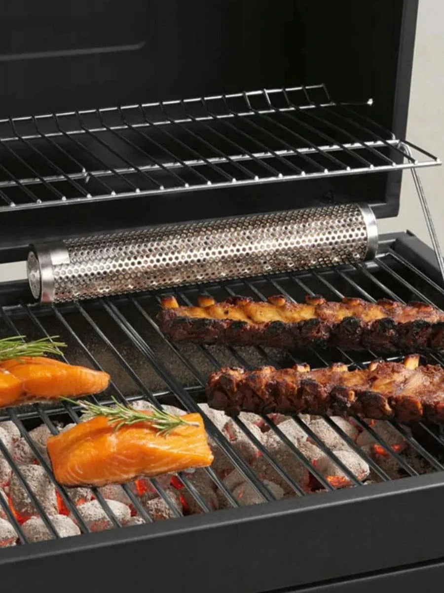 GRILL MEISTER Barbecue & Accessories Silver GRILL MEISTER - Smoke Tube Cylindrical BBQ