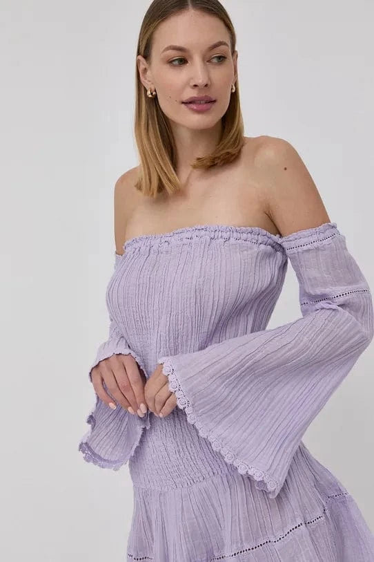 GUESS Womens Dress S / Purple GUESS - Debby Off-the-Shoulder Mini Dress