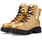 GUESS Womens Shoes 40.5 / Gold GUESS - Tisley Metallic Ankle Combat & Lace-up Boots