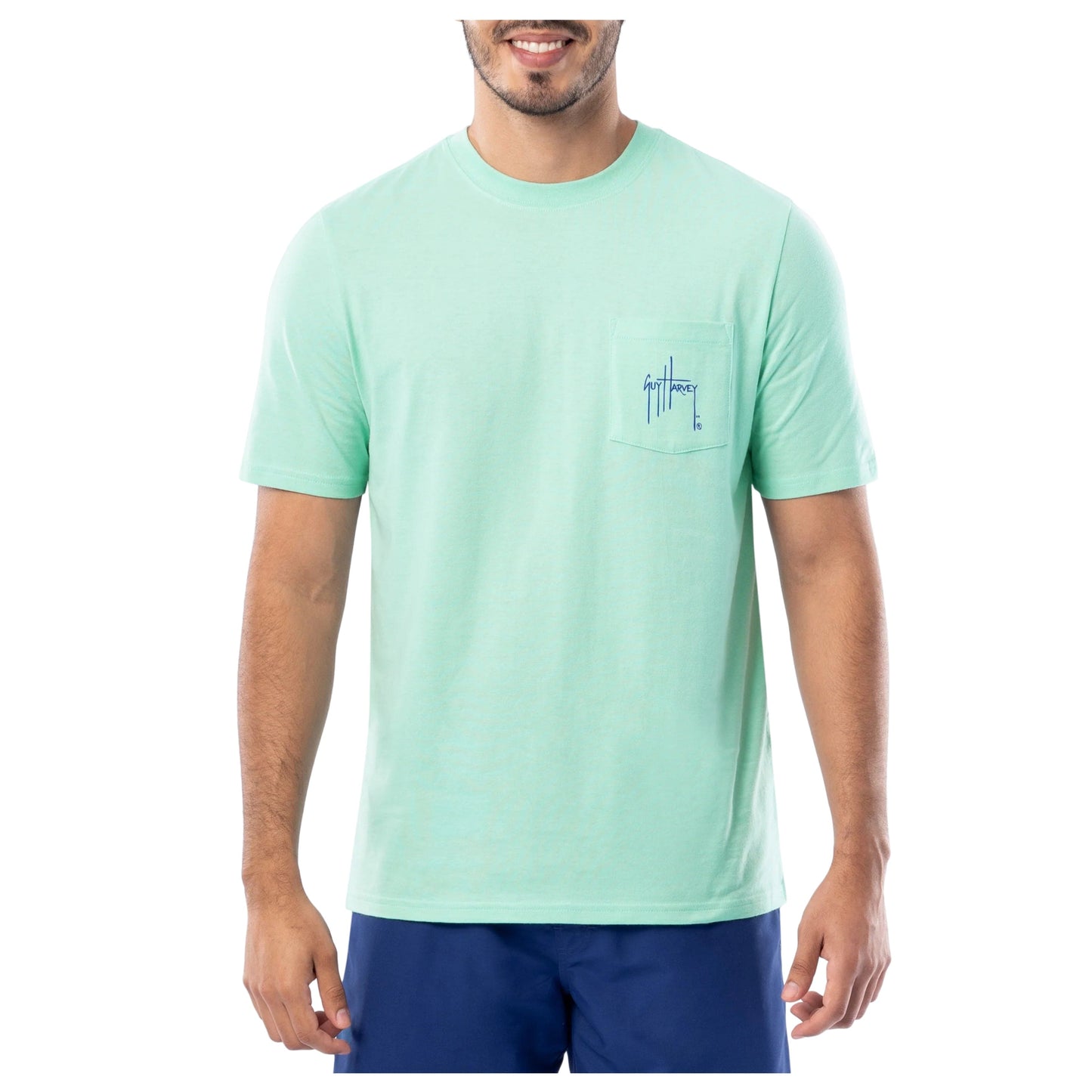 GUY HARVEY Mens Tops S / Green GUY HARVEY - Collection Short Sleeve Pocket T-Shirt