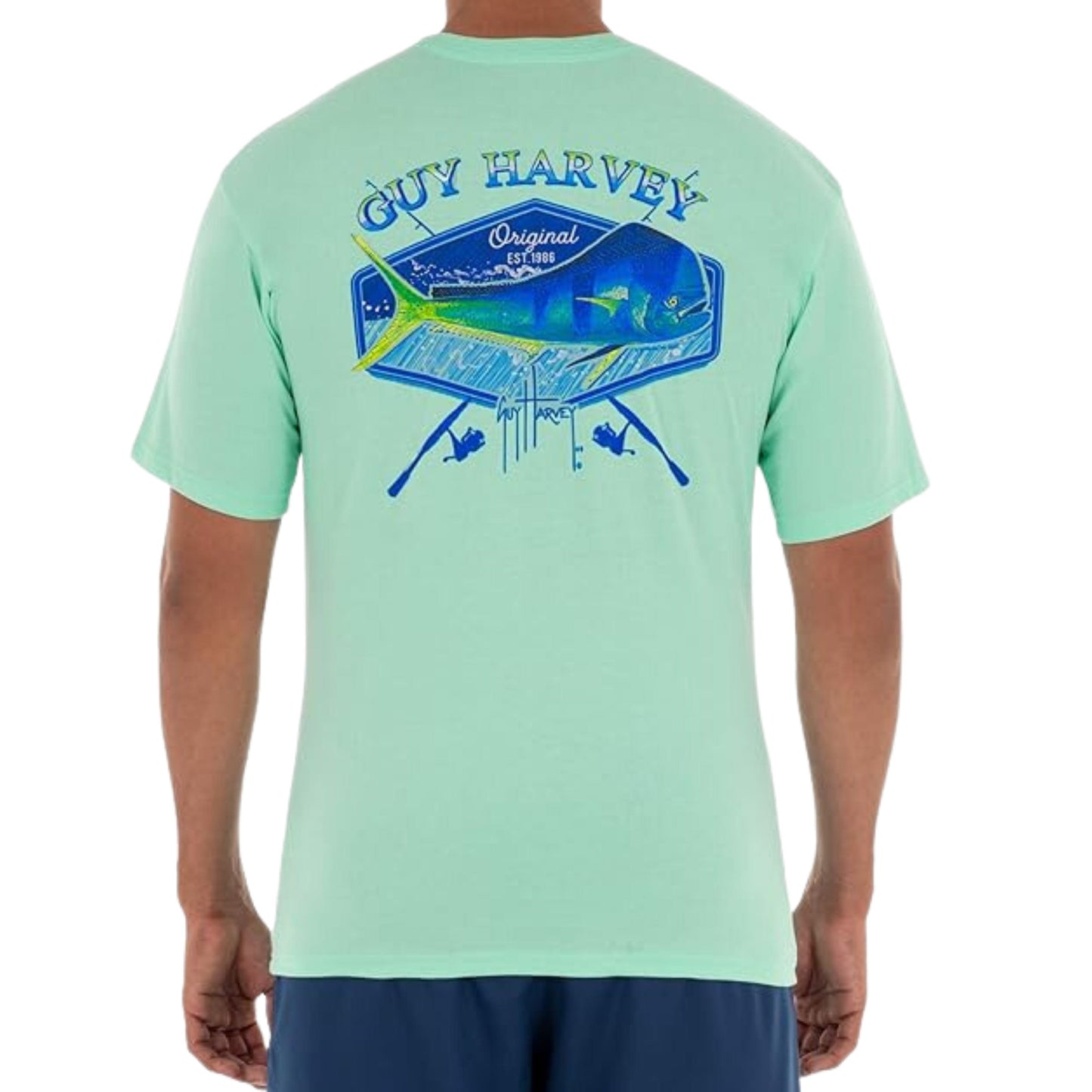 GUY HARVEY Mens Tops S / Green GUY HARVEY - Collection Short Sleeve Pocket T-Shirt