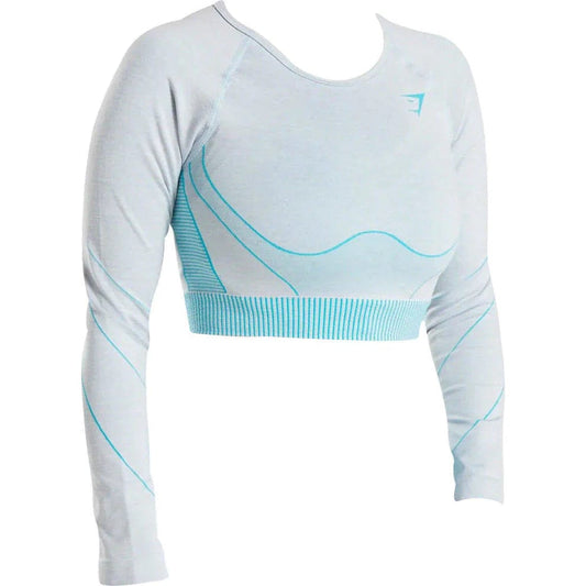 GYMSHARK Womens sports XS / Multi-Color GYMSHARK -  Long Sleeve Crop Top