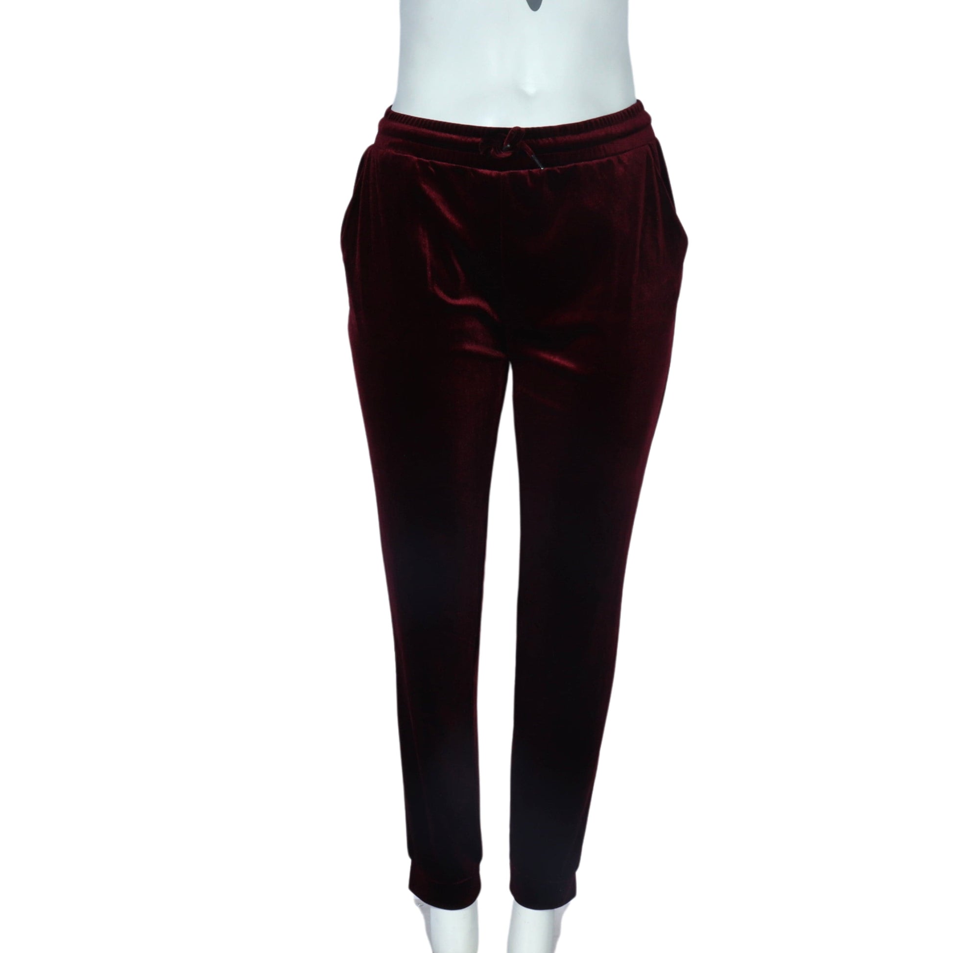 HALSTON Womens Bottoms L / Burgundy HALSTON - Womens velour sweatpants