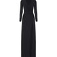 HALSTON Womens Dress M / Black HALSTON - Women's Sydney Ruched Jersey Long Dress