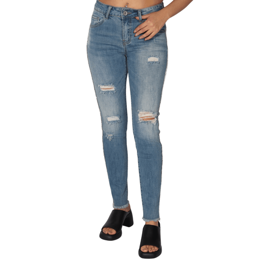 HAND WORK Womens Bottoms S / Blue / 40 HAND WORK - Ripped Jeans