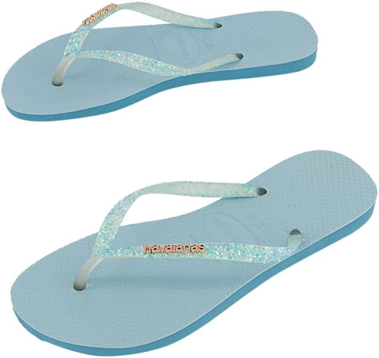 HAVAIANAS Kids Shoes 35 / Blue HAVAIANAS - Kids - Slim Glitter Flourish Flip Flop