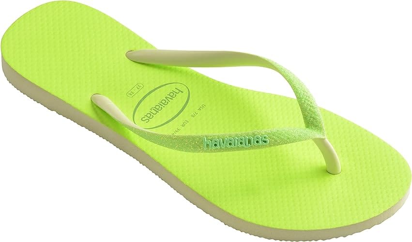 HAVAIANAS Kids Shoes 35 / Green HAVAIANAS - Kids -  Slim Glitter Neon Flip Flops