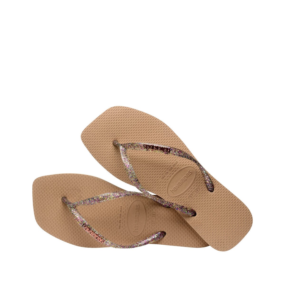 HAVAIANAS Kids Shoes HAVAIANAS - Kids -  Slim Square Logo Metallic Flip Flops