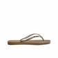 HAVAIANAS Kids Shoes 35 / Beige HAVAIANAS - Kids -  Slim Square Logo Metallic Flip Flops