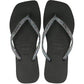 HAVAIANAS Kids Shoes 35 / Black HAVAIANAS - Kids -  Slim Square Logo Metallic Flip Flops