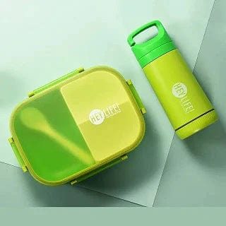 HEY LIFE School Supplies Green HEY LIFE - Set Of Lunch Box & Water Bottle