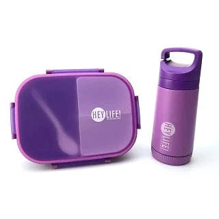 HEY LIFE School Supplies Purple HEY LIFE - Set Of Lunch Box & Water Bottle