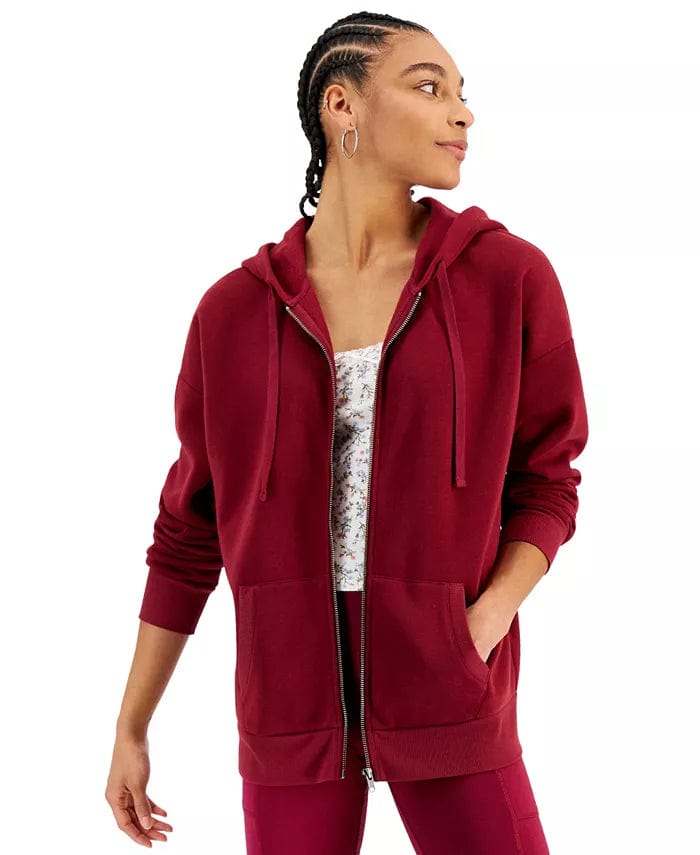 HIPPIE ROSE Womens Jackets S / Burgundy HIPPIE ROSE  - Oversized Zipper Hoodie