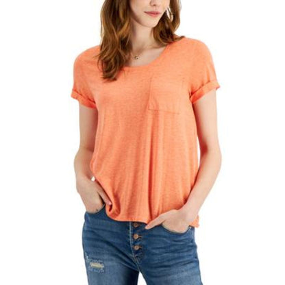 HIPPIE ROSE Womens Tops M / Orange HIPPIE ROSE - Burnout T-Shirt