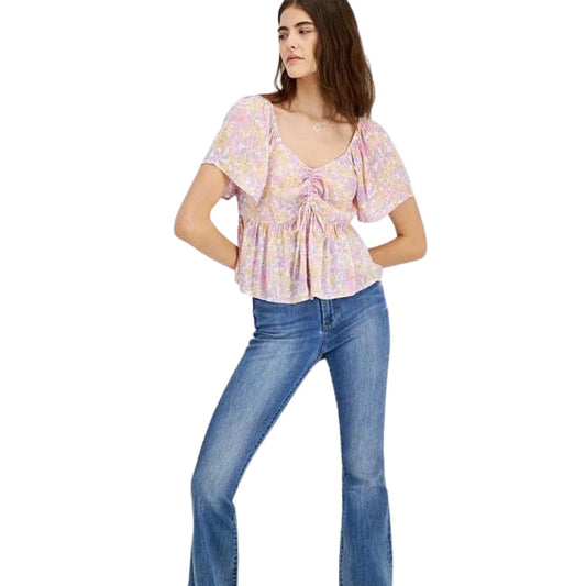 HIPPIE ROSE Womens Tops M / Multi-Color HIPPIE ROSE -  Empire Waist Flare Sleeve Top