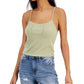 HIPPIE ROSE Womens Tops XL / Green HIPPIE ROSE - Juniors' Lace-Trim Ribbed Camisole Top