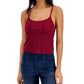 HIPPIE ROSE Womens Tops XL / Red HIPPIE ROSE - Juniors' Lace-Trim Ribbed Camisole Top