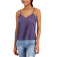 HIPPIE ROSE Womens Tops HIPPIE ROSE - Lace-Trim Satin Tank Top