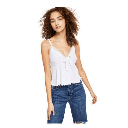 HIPPIE ROSE Womens Tops HIPPIE ROSE - Lace-Trim Tie-Front Camisole