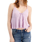 HIPPIE ROSE Womens Tops HIPPIE ROSE - Lace-Trim Tie-Front Camisole