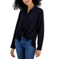 HIPPIE ROSE Womens Tops XL / Black HIPPIE ROSE - Long-Sleeve Button-up Top