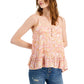 HIPPIE ROSE Womens Tops M / Multi-Color HIPPIE ROSE - Marble Ruffled-Hem Tank Top