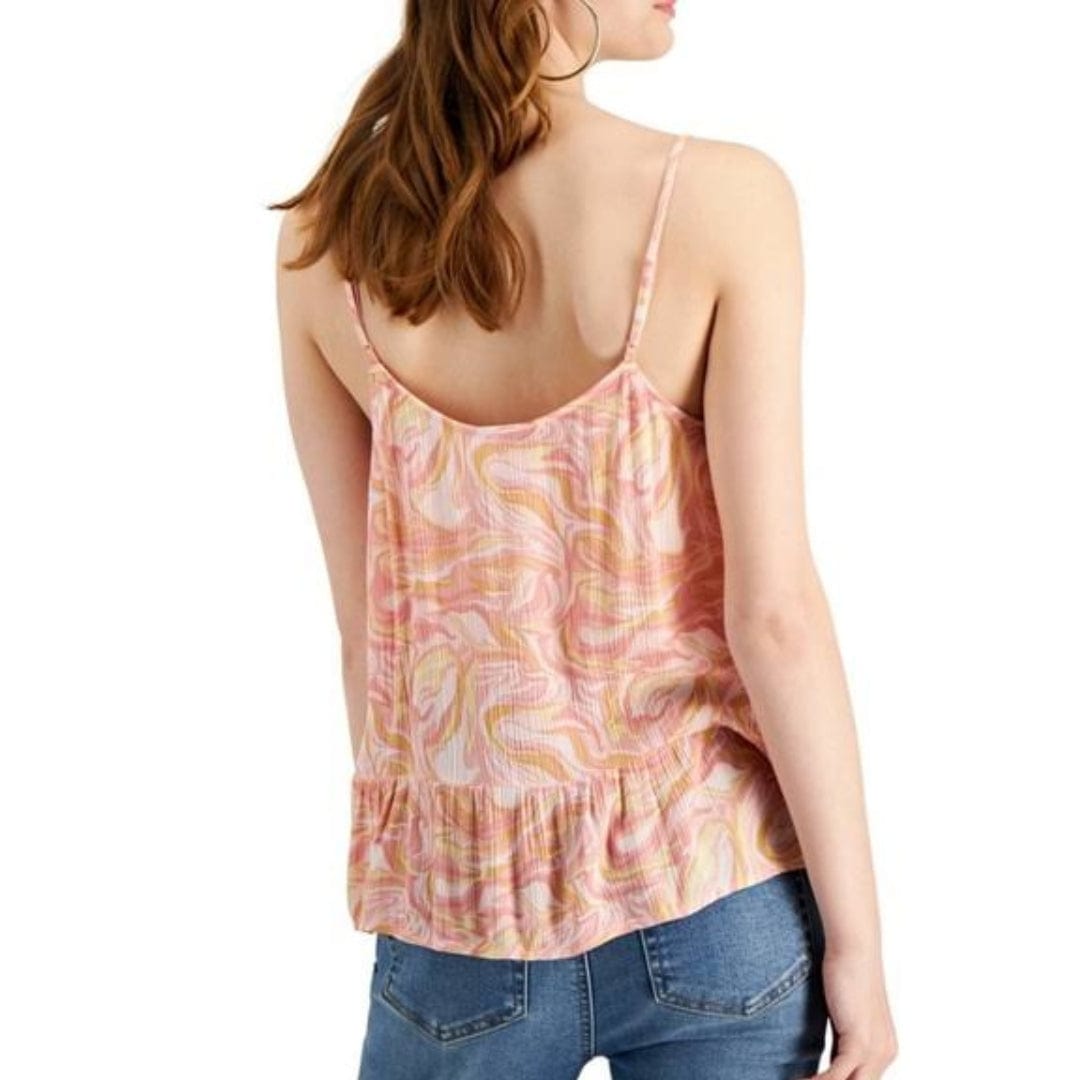 HIPPIE ROSE Womens Tops M / Multi-Color HIPPIE ROSE - Marble Ruffled-Hem Tank Top