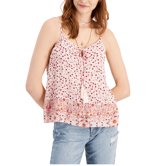 HIPPIE ROSE Womens Tops XS / Red HIPPIE ROSE - Printed Tiered Camisole Tank top