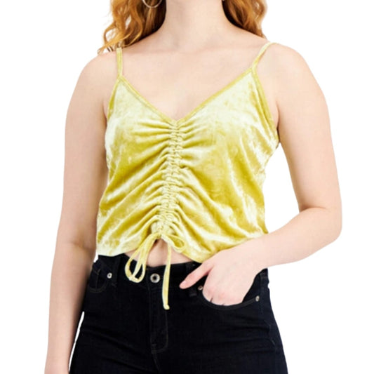 HIPPIE ROSE Womens Tops L / Yellow HIPPIE ROSE - Ruched Tie-Hem Camisole