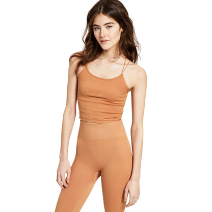 HIPPIE ROSE Womens Tops XS / Brown HIPPIE ROSE - Seamless Strappy Tank Top