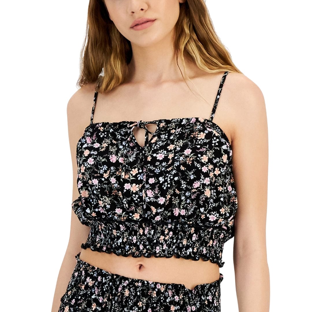 Hippie Rose Womens Tops M / Multi-Color Hippie Rose -  Smocked Crop Top