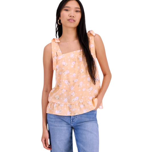HIPPIE ROSE Womens Tops M / Multi-Color HIPPIE ROSE - Square-Neck Tie-Strap Smocked Top