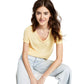 HIPPIE ROSE Womens Tops XS / Yellow HIPPIE ROSE - V-Neck Burnout Relaxed Fit T-Shirt