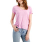 HIPPIE ROSE Womens Tops XS / Pink HIPPIE ROSE - V-Neck Burnout Relaxed Fit T-Shirt