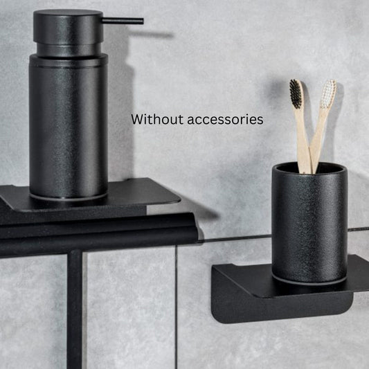 HOME CREATION Bath Accessories Black HOME CREATION - Solid metal bathroom shelves