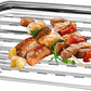 HOME DESIGN Barbecue & Accessories Silver HOME DESIGN - Stainless Steel Grill Pan, Rectangular Vegetable Grill