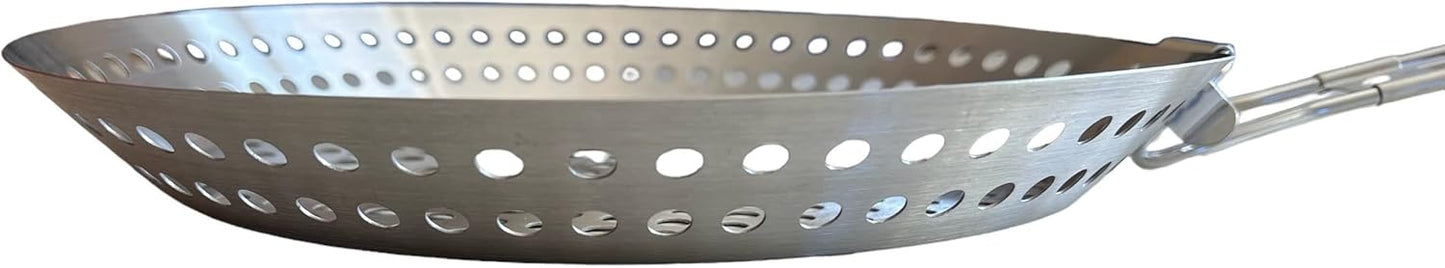 HOME DIVISION Barbecue & Accessories Silver HOME DIVISION - Stainless Steel Grill Pan with Folding Handle Stainless Steel