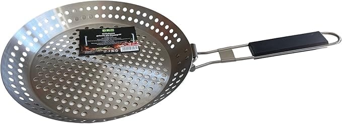 HOME DIVISION Barbecue & Accessories Silver HOME DIVISION - Stainless Steel Grill Pan with Folding Handle Stainless Steel
